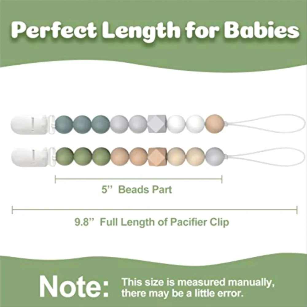 TYRY.HU Pacifier Clip Soother Chains for Babys, BPA Free Soft Silicone Teeth NWT - Picture 6 of 10